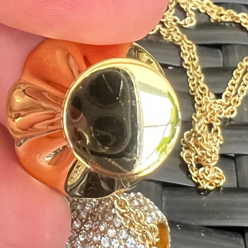KATE SPADE Cherry ice cream long pendant necklace in gold